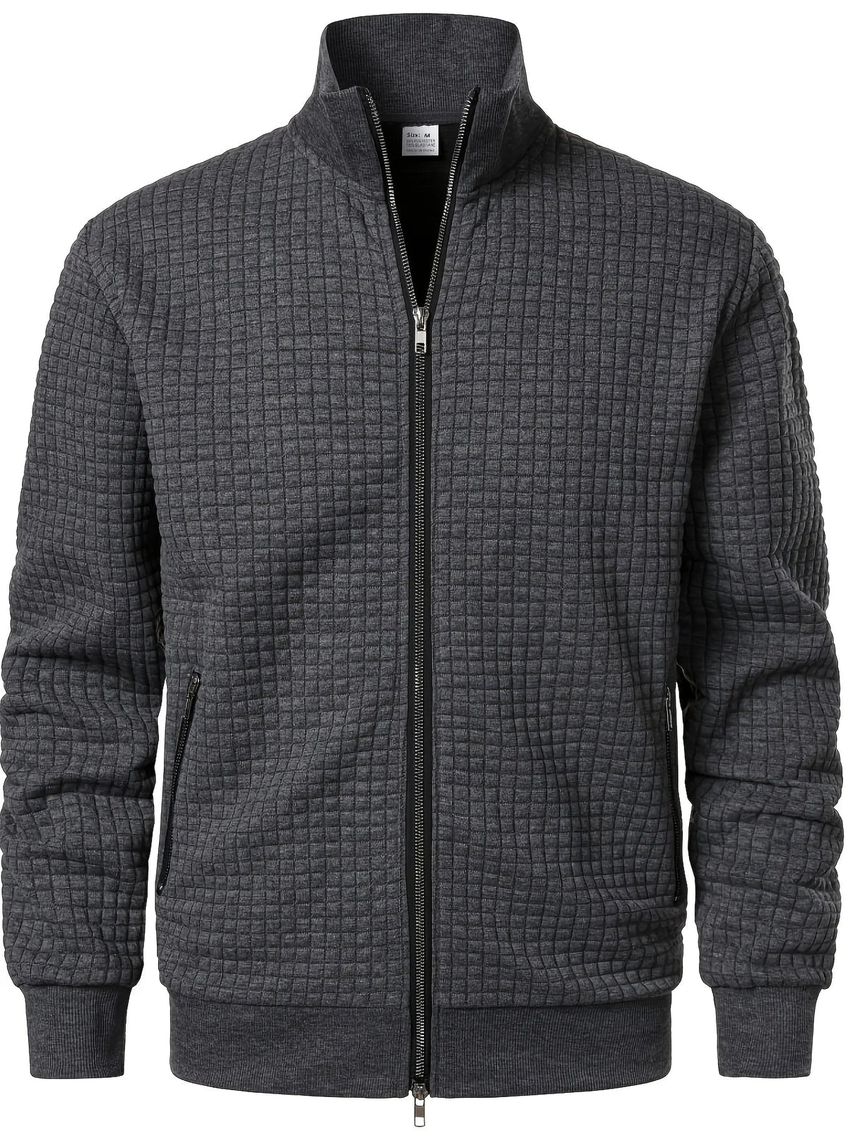 Men's Zip Up Jacket Jacquard Stand Collar – Sporty Layer
