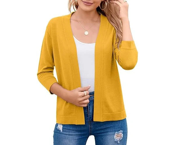 Women's Knit Cardigan – Lightweight Slim Fit Short Jacket