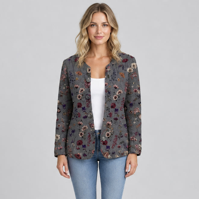 Women's 3D Pattern Knit Cardigan – Relaxed Midi Crew Neck