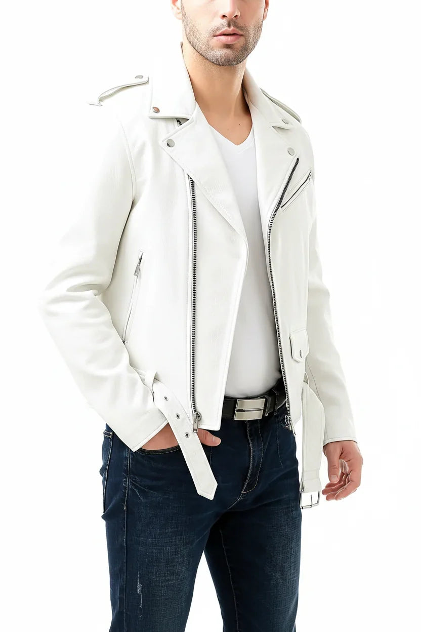 Men's Vegan Leather Jacket Loose Fit – 3D Patch Pocket Street Style