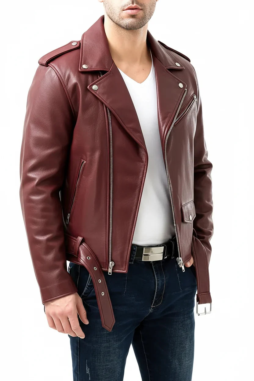 Men's Vegan Leather Jacket Loose Fit – 3D Patch Pocket Street Style