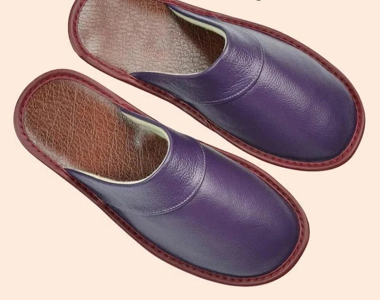 Men's Leather Slippers | Casual Indoor Footwear