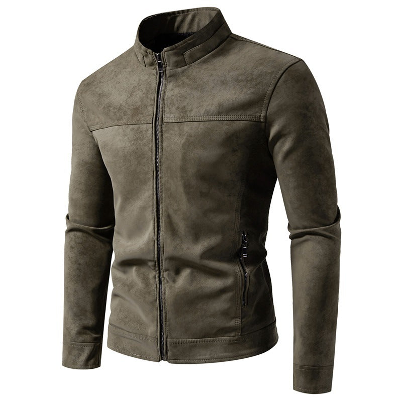 Men's Retro Vegan Leather Jacket – Relaxed Business Fit