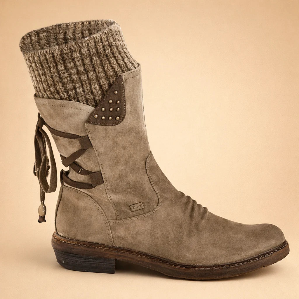 Women's Vegan Leather Boots – Lace-Up Martin Winter Style
