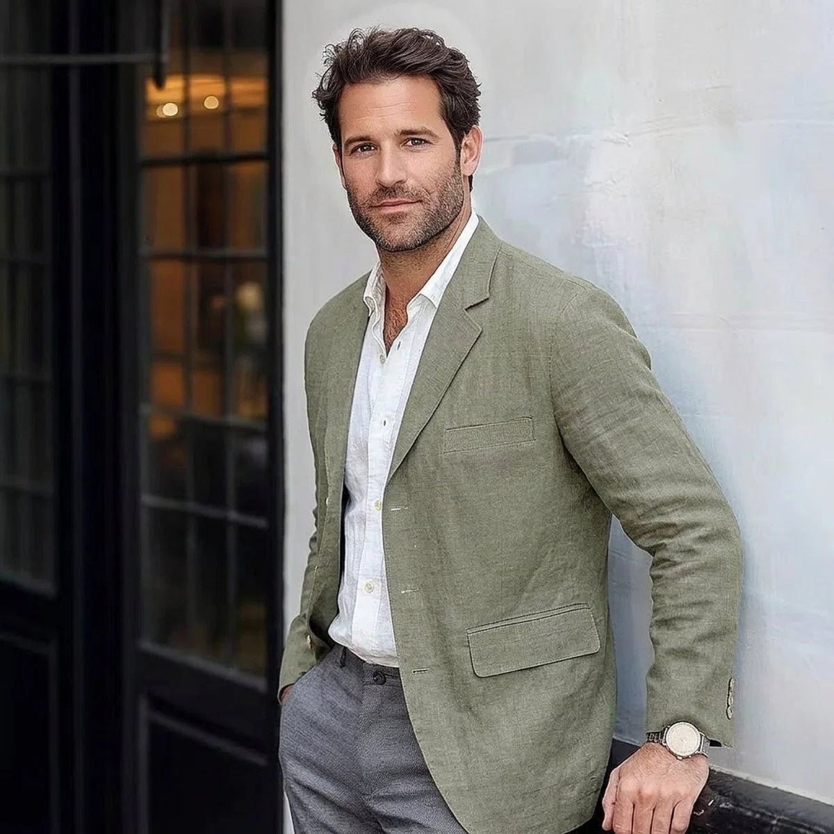 Men's Cotton-Linen Casual Jacket – Retro Unstructured Design
