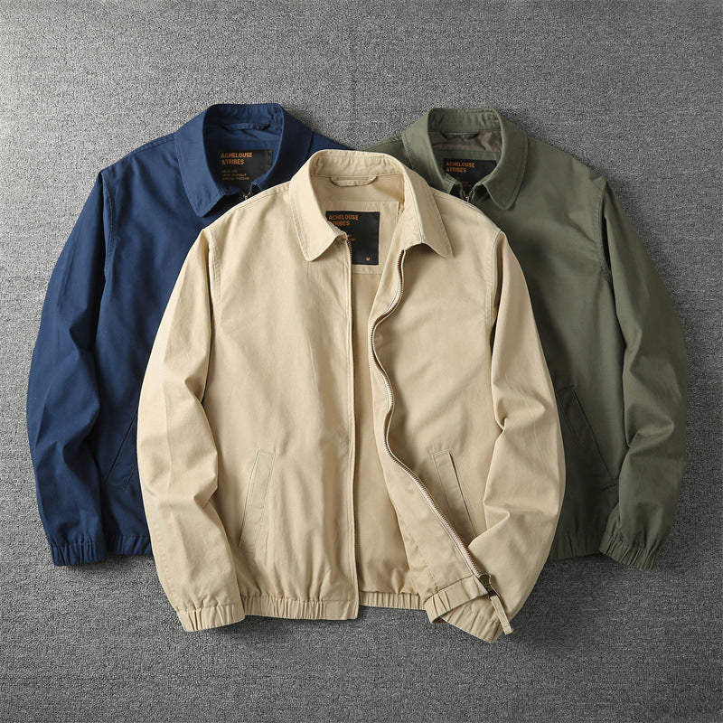 Men's Vintage Denim Jacket – Washed Distressed Casual Outerwear