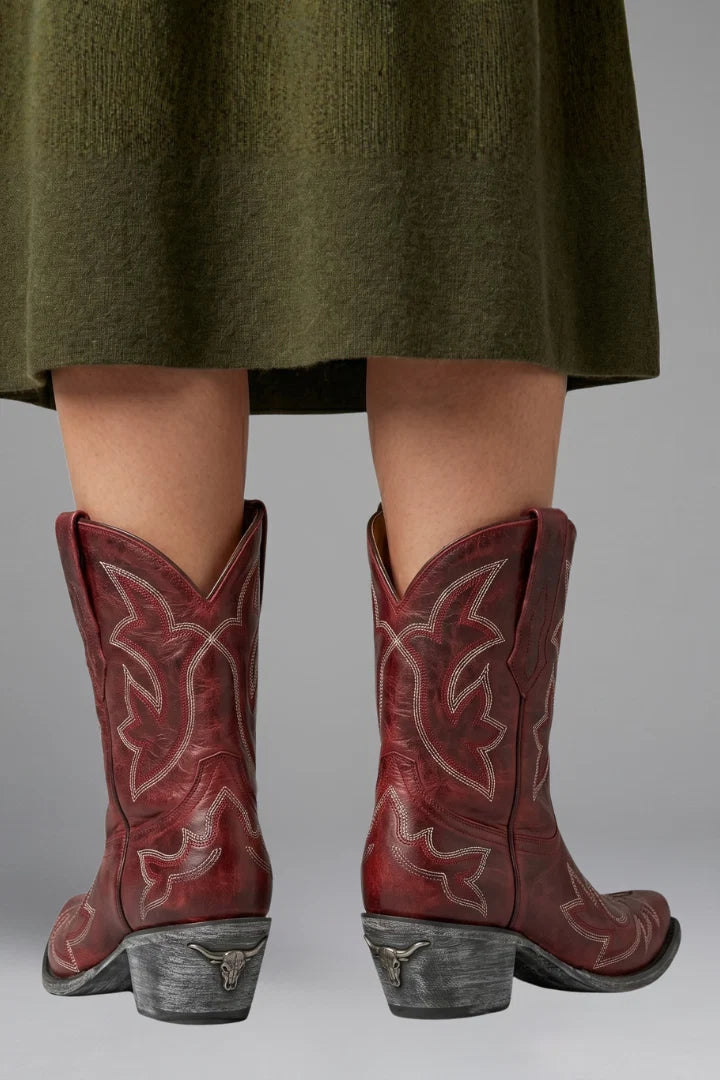 Women's Western Boots – Embroidered Pointed Toe Short Boot