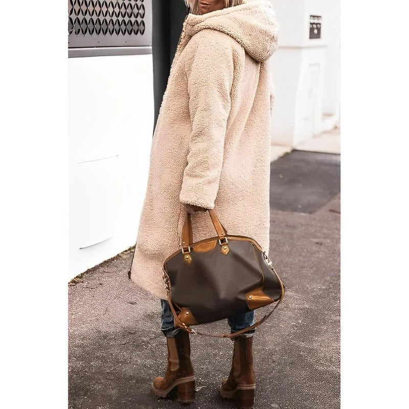 Women's Reversible Quilted Coat | Longline Sherpa Jacket
