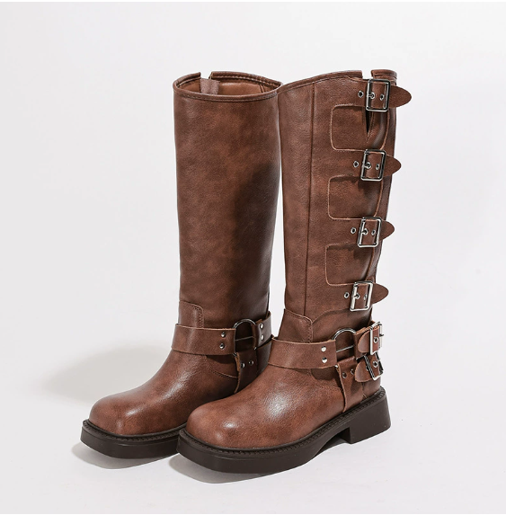 Vesper | Low Heel Buckle Strap Ankle Boots
