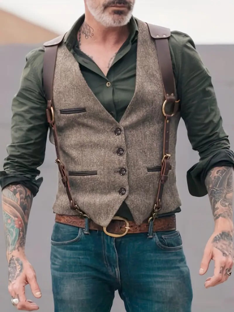 Men's Traditional Vest | Classic Vintage-Inspired Waistcoat