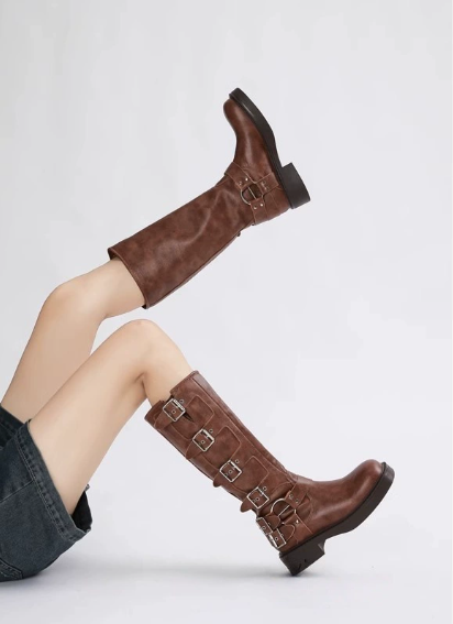 Vesper | Low Heel Buckle Strap Ankle Boots