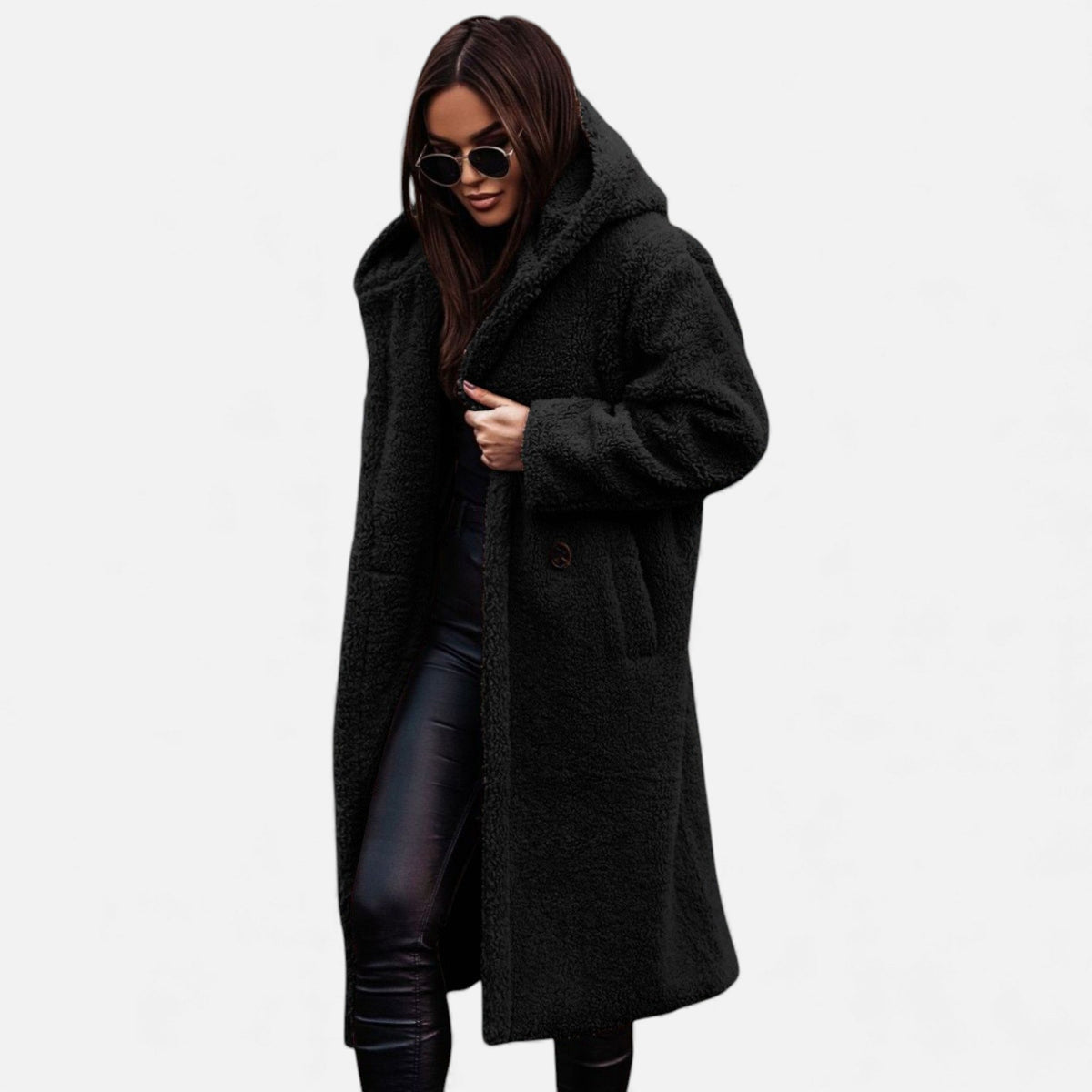 Women's Long Teddy Fleece Coat