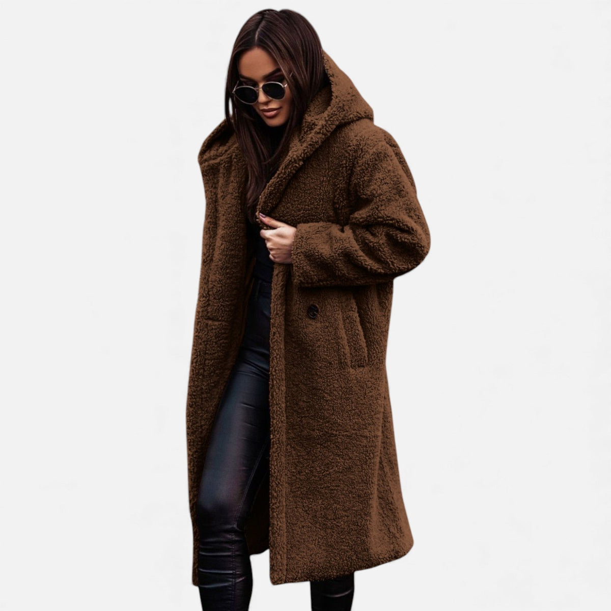 Women's Long Teddy Fleece Coat