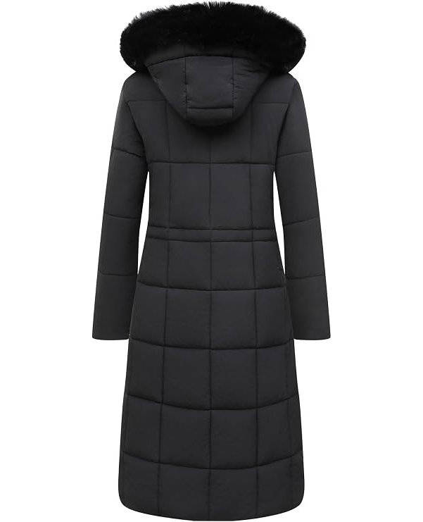 Women's Long Waterproof Winter Parka with Faux Fur Hood