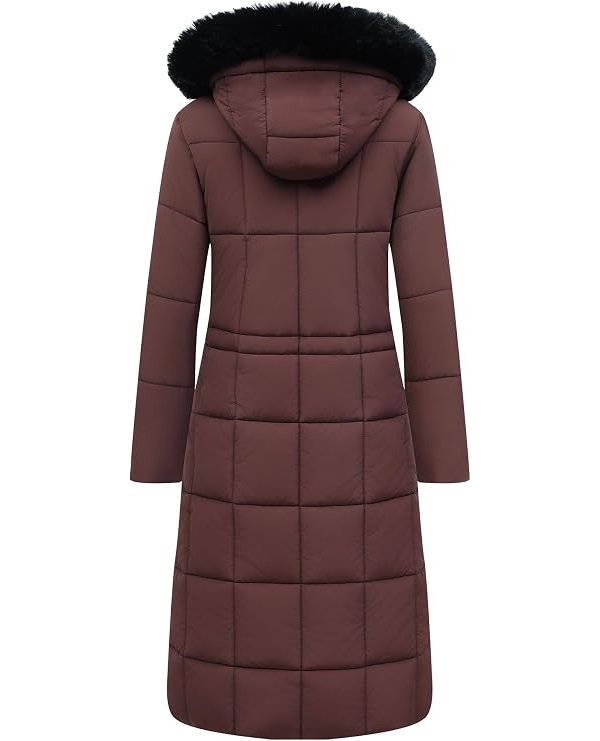 Women's Long Waterproof Winter Parka with Faux Fur Hood