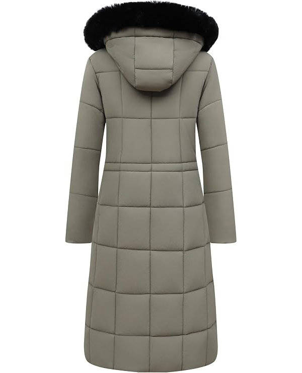 Women's Long Waterproof Winter Parka with Faux Fur Hood