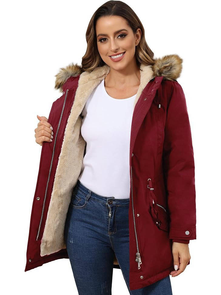 Women's Fleece Lined Hooded Parka | Long Winter Coat