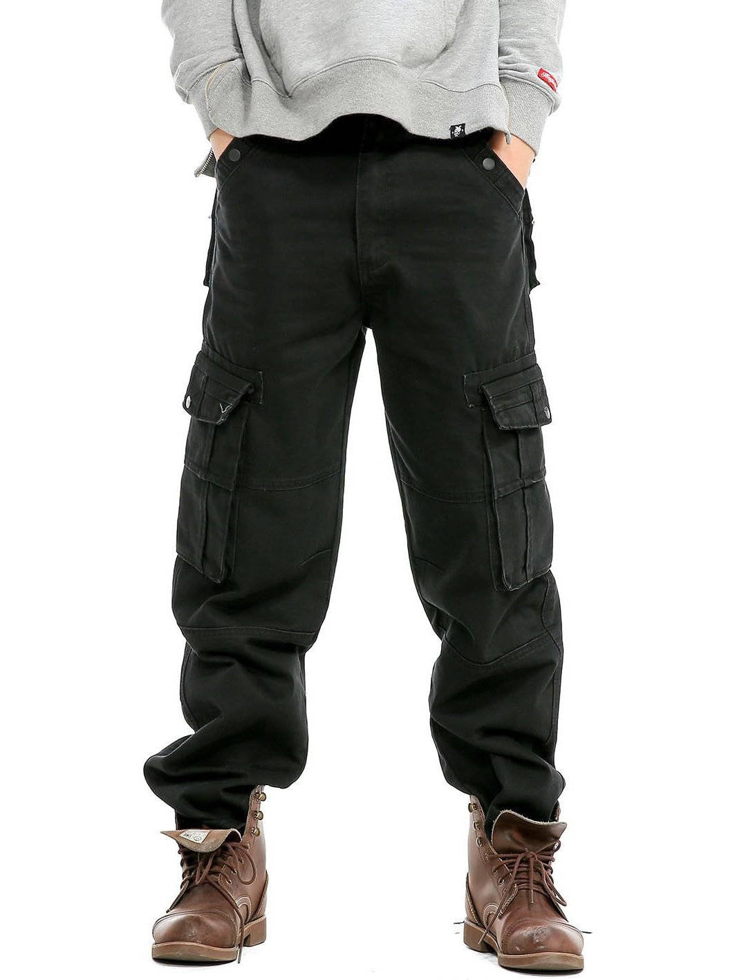 Men's Wide Leg Cargo Jeans | Loose Fit Denim Trousers