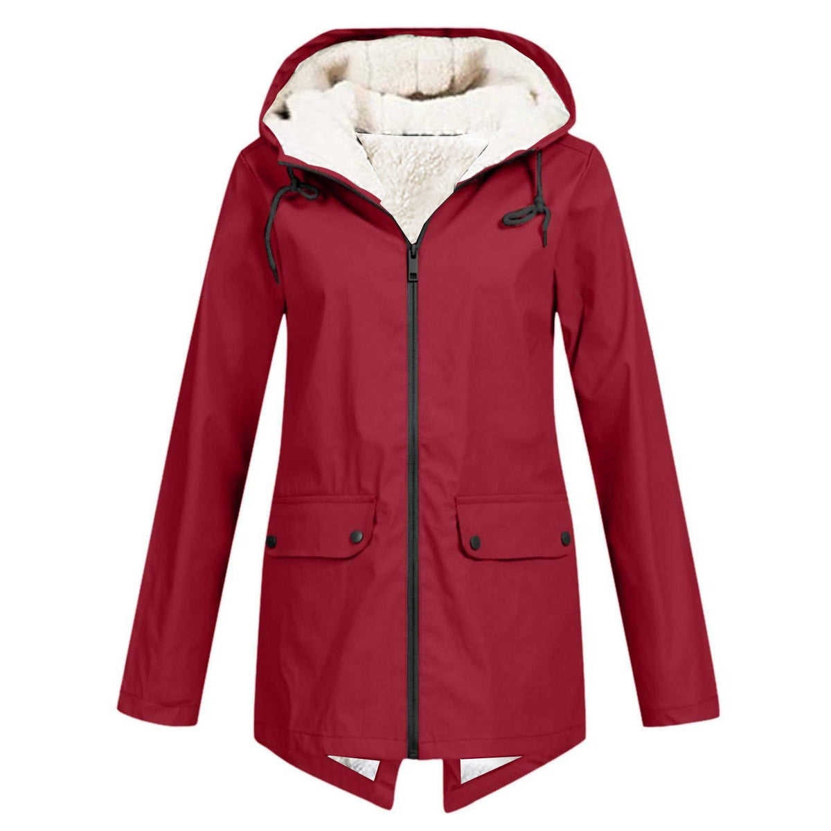 Women's Waterproof Rain Jacket | Fleece Lined Hooded Coat