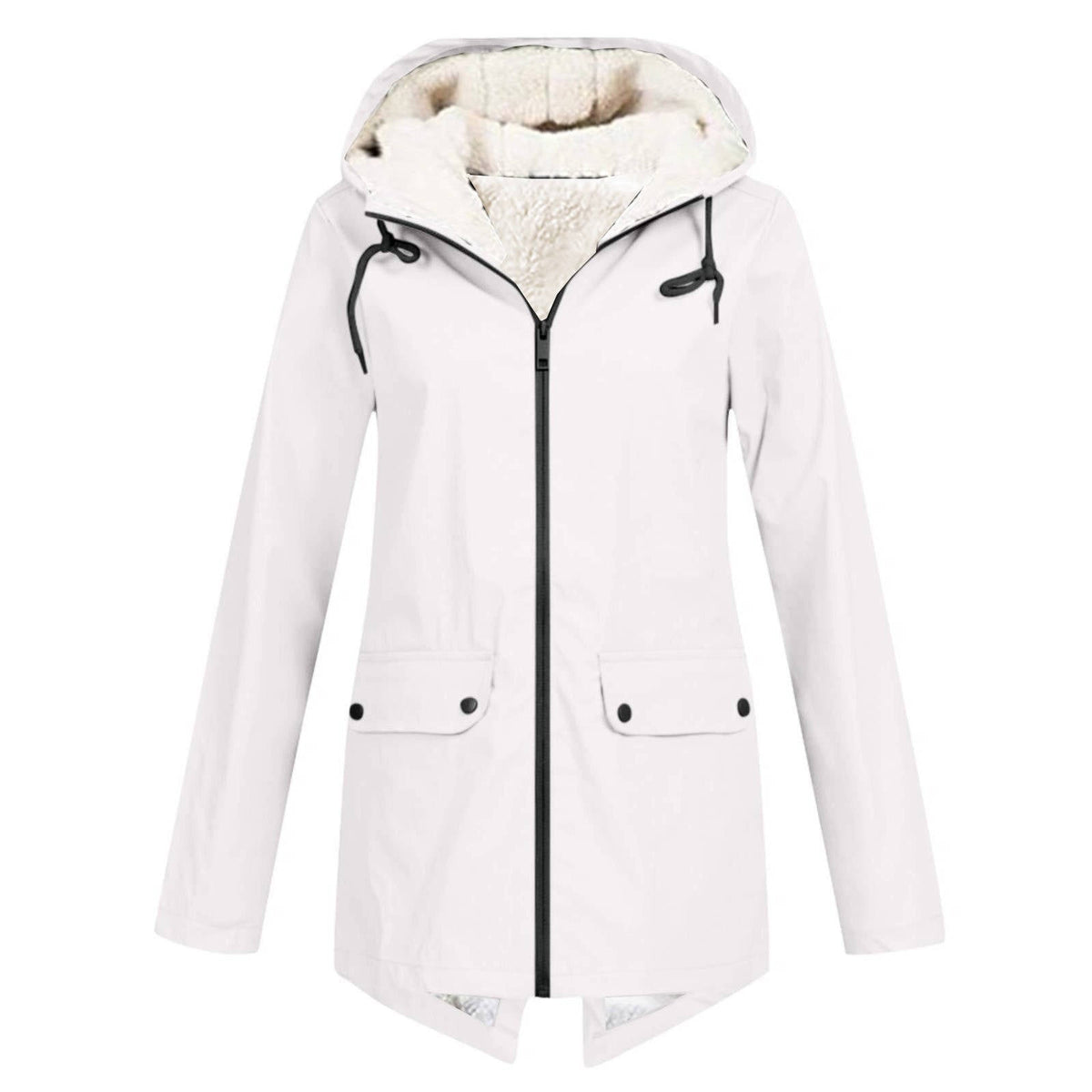 Women's Waterproof Rain Jacket | Fleece Lined Hooded Coat