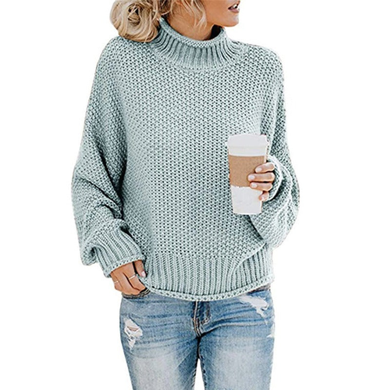 Women's Oversized Turtleneck Jumper | Chunky Knit Pullover