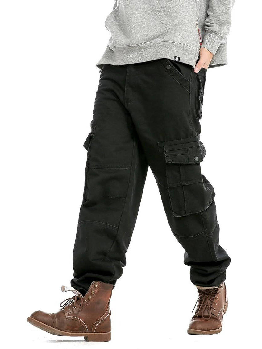 Men's Wide Leg Cargo Jeans | Loose Fit Denim Trousers