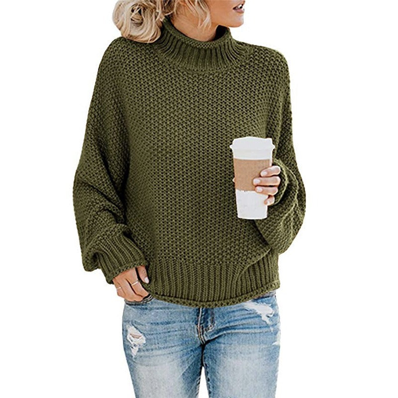 Women's Oversized Turtleneck Jumper | Chunky Knit Pullover