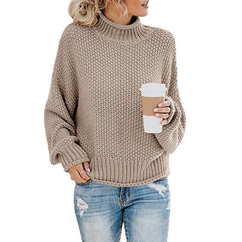 Women's Oversized Turtleneck Jumper | Chunky Knit Pullover