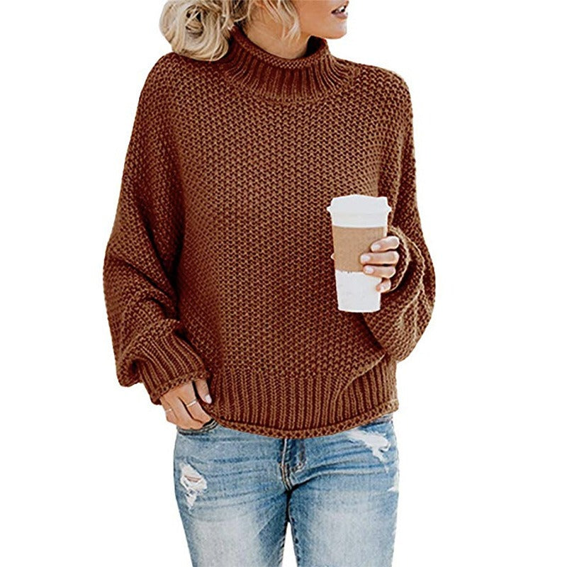 Women's Oversized Turtleneck Jumper | Chunky Knit Pullover