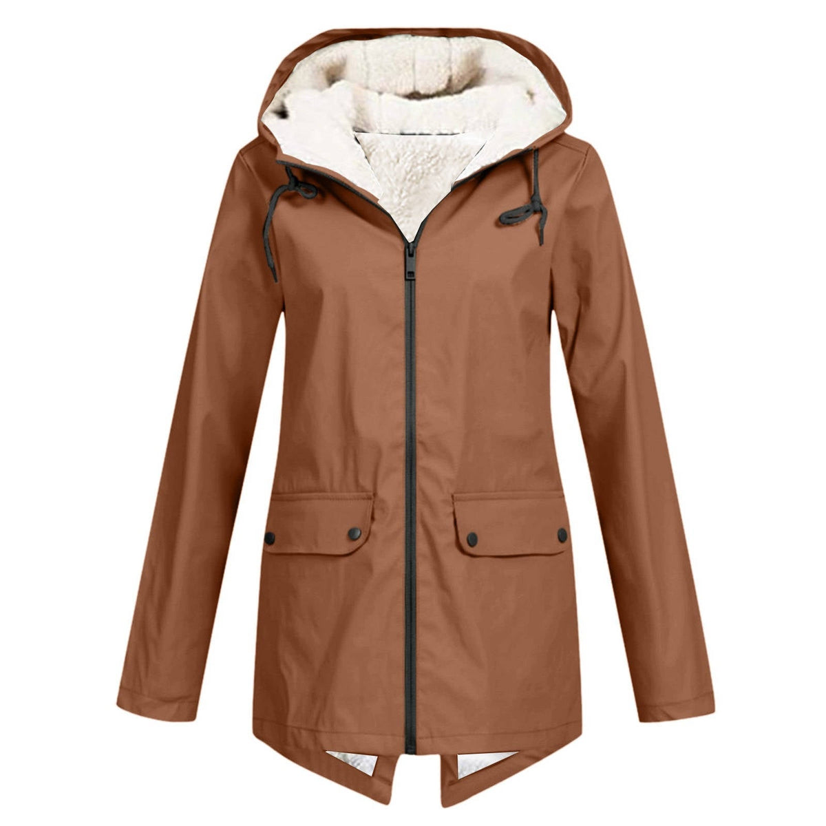Women's Waterproof Rain Jacket | Fleece Lined Hooded Coat