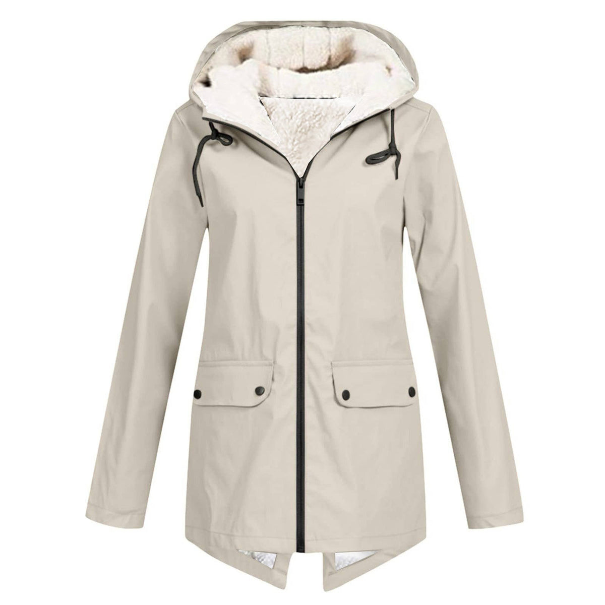 Women's Waterproof Rain Jacket | Fleece Lined Hooded Coat