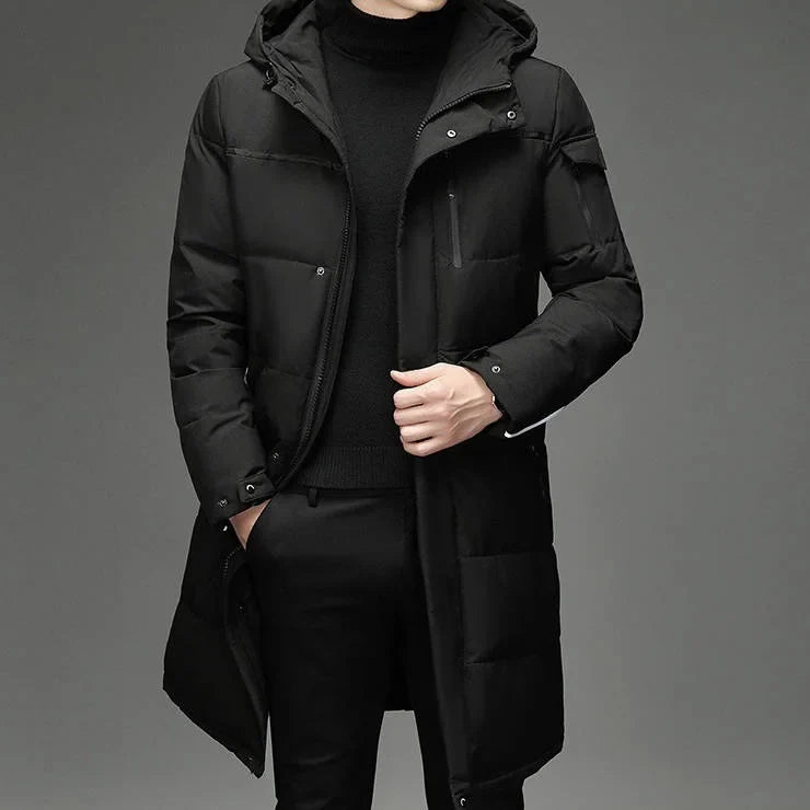 Men's Longline Hooded Puffer Coat