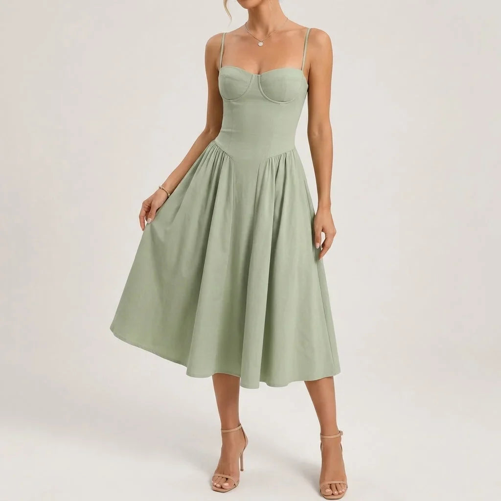 Celeste | Corset Midi Dress A-Line