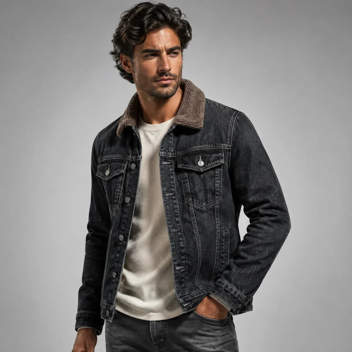 Kilmarnock | Men's Denim Trucker Jacket with Fleece Lining