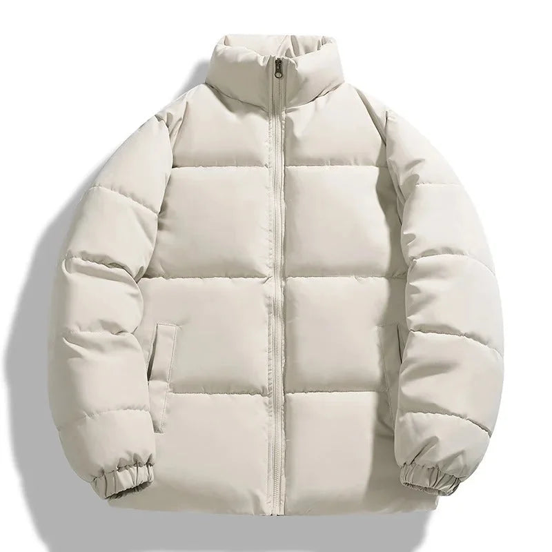 Men's Puffer Jacket – Black Boxy Stand Collar