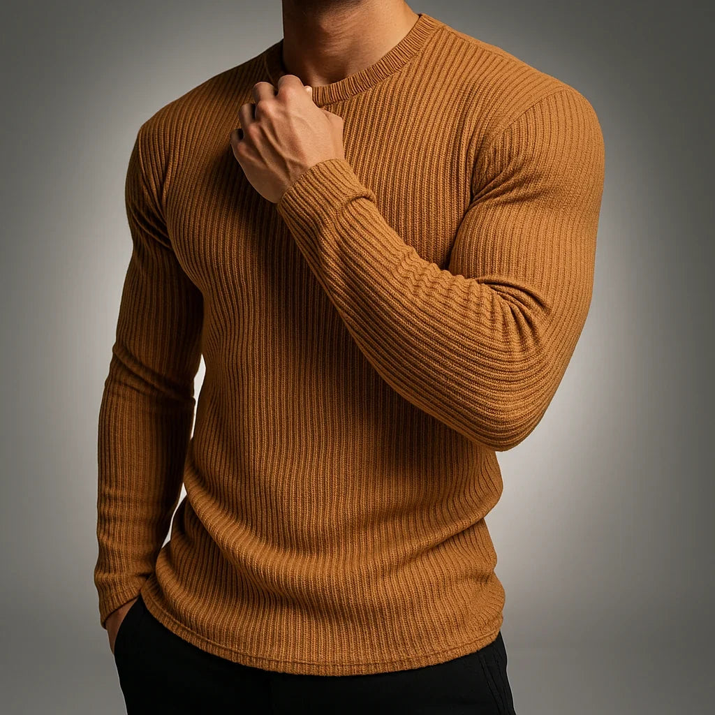 Men's Ribbed Crew Neck Sweater
