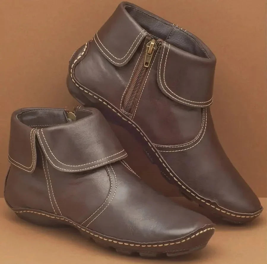 Mirelda | Fold-Over Ankle Boots Slip-On
