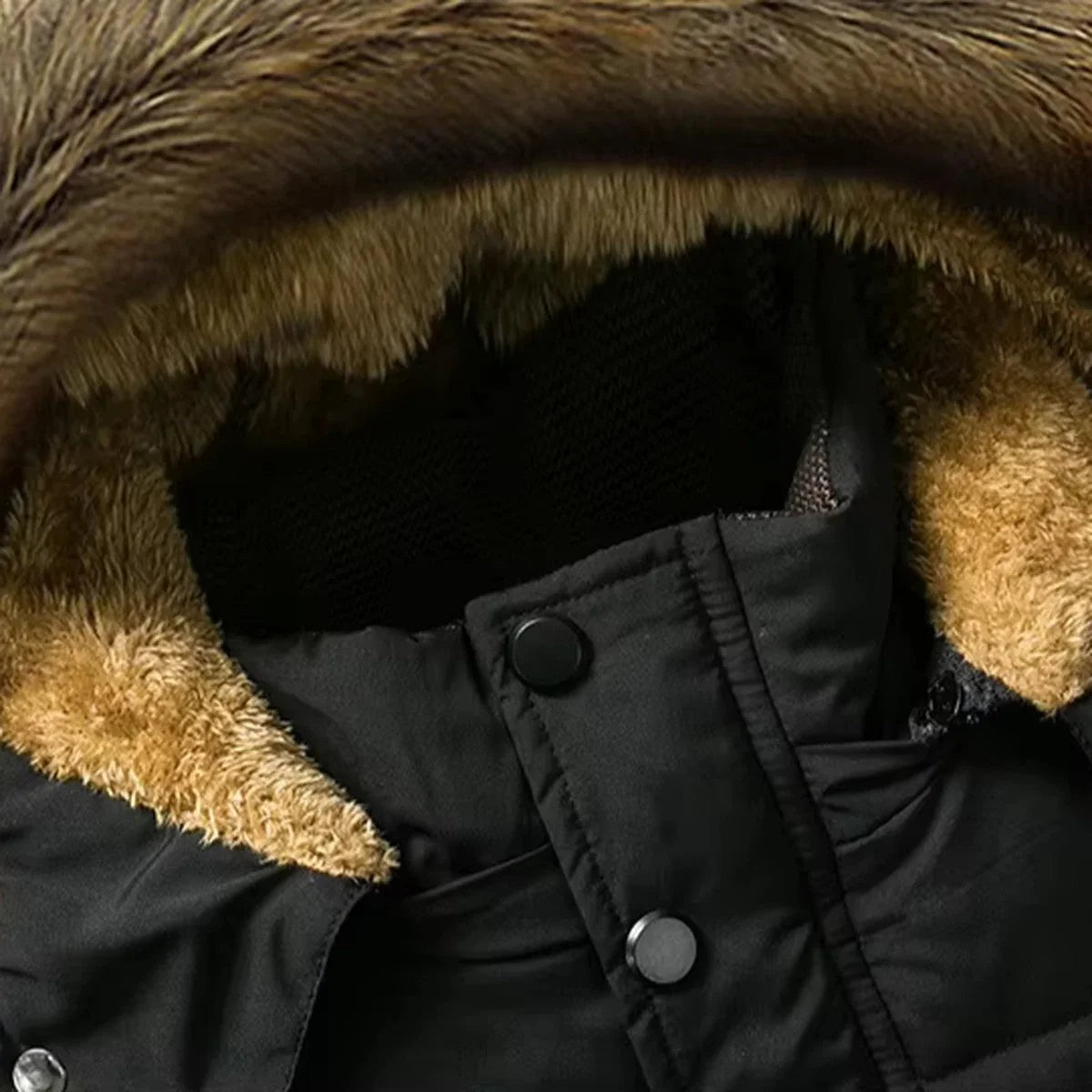 Men's Faux Fur Hooded Winter Parka