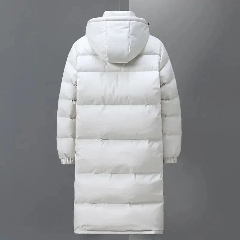 Men's Puffer Jacket – Black Longline Hooded
