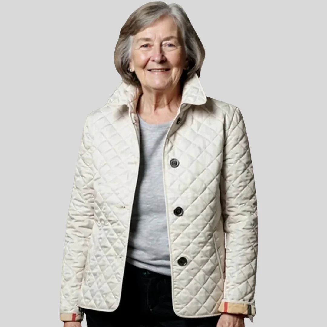 Women's Quilted Winter Jacket with Corduroy Collar
