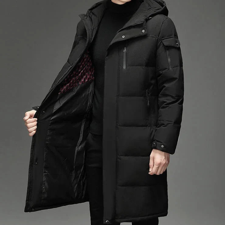 Men's Longline Hooded Puffer Coat