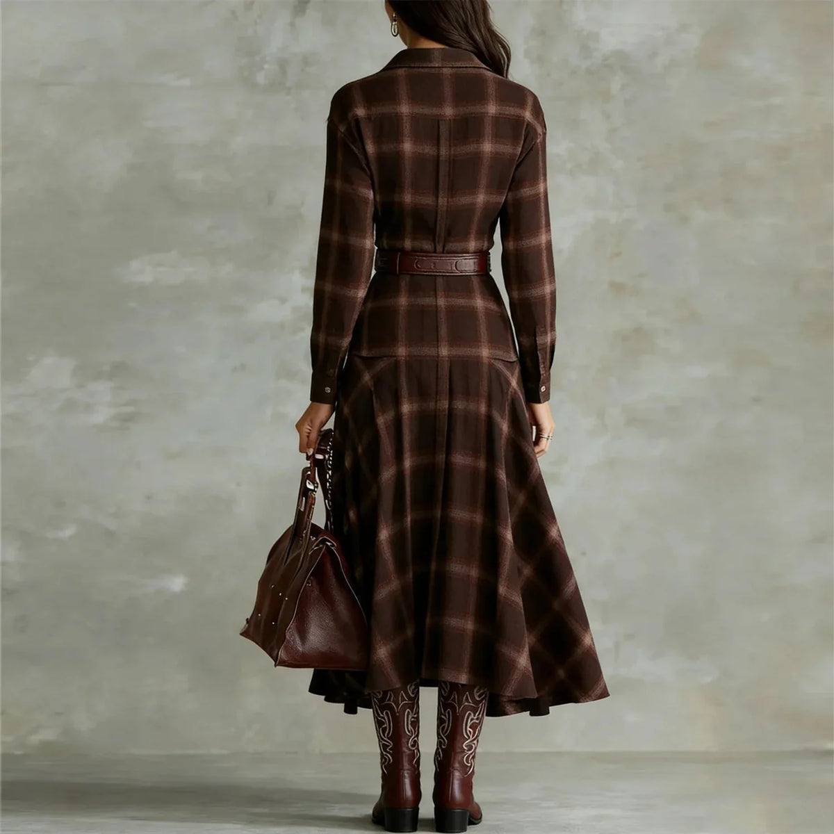 Plaid Flannel Shirt Dress