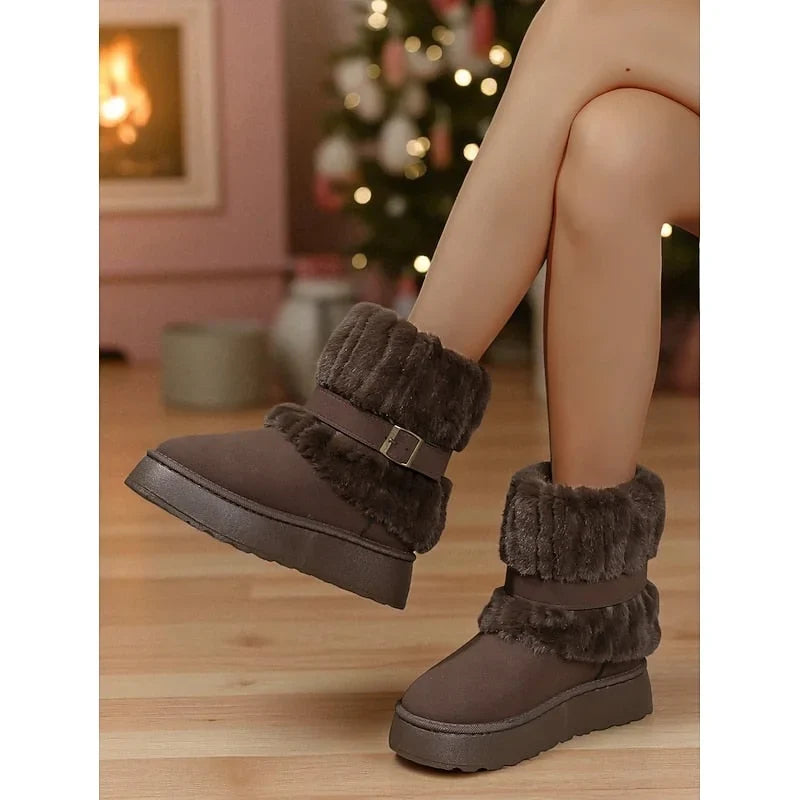Plush Lined Ankle Snow Boots
