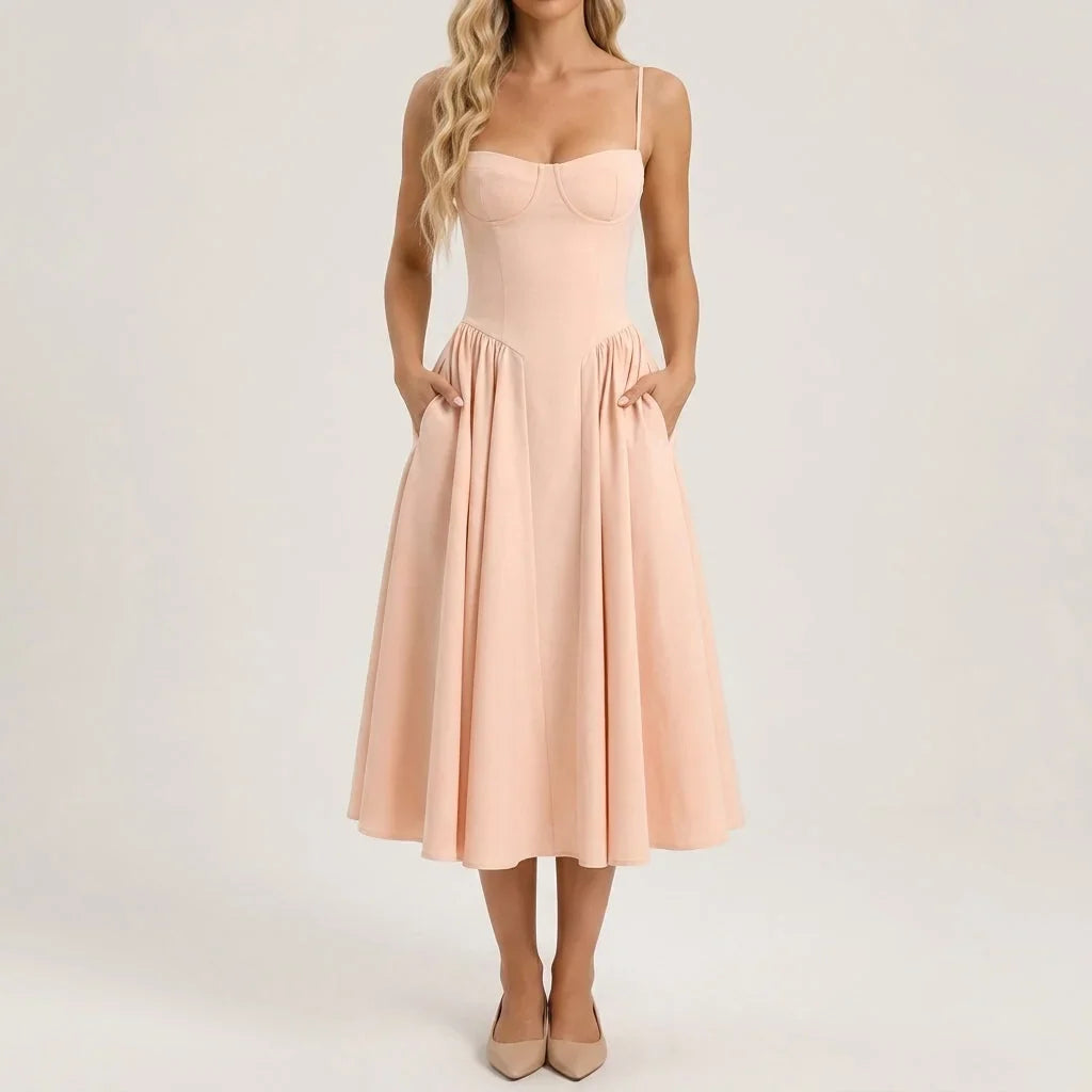 Celeste | Corset Midi Dress A-Line