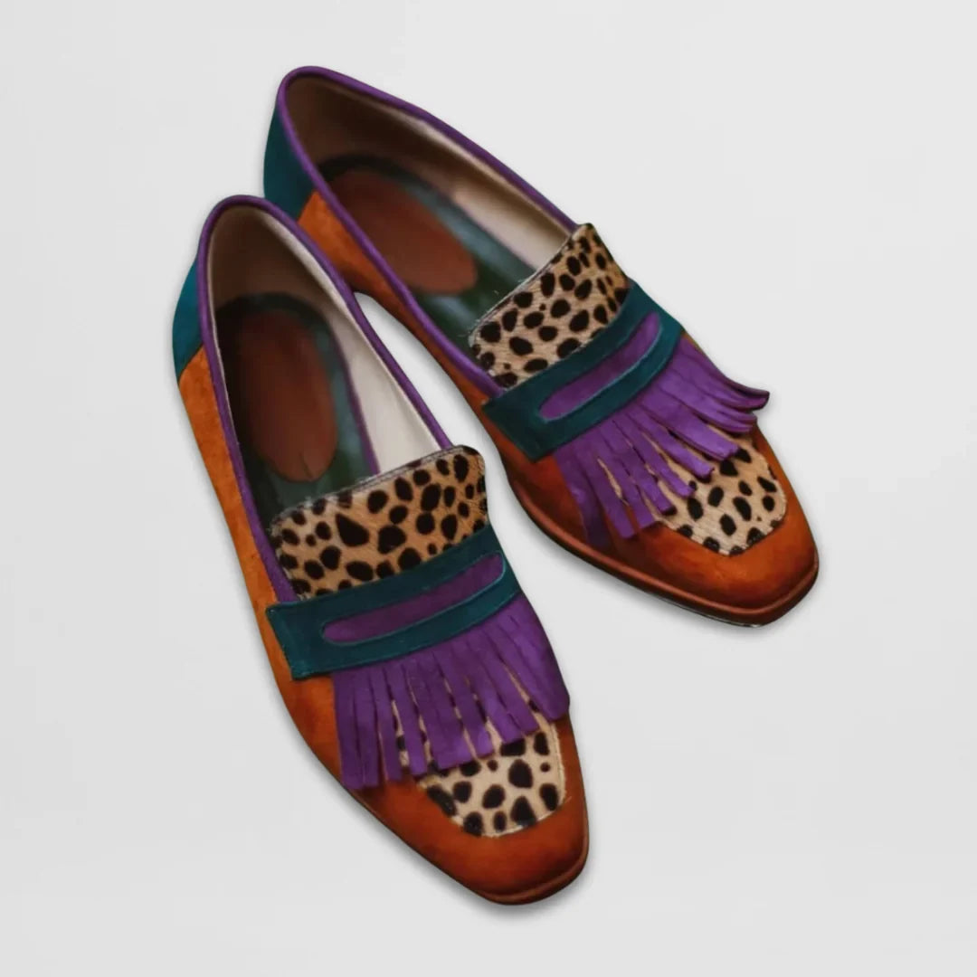 Paloma | Fringe Loafers Leopard Print