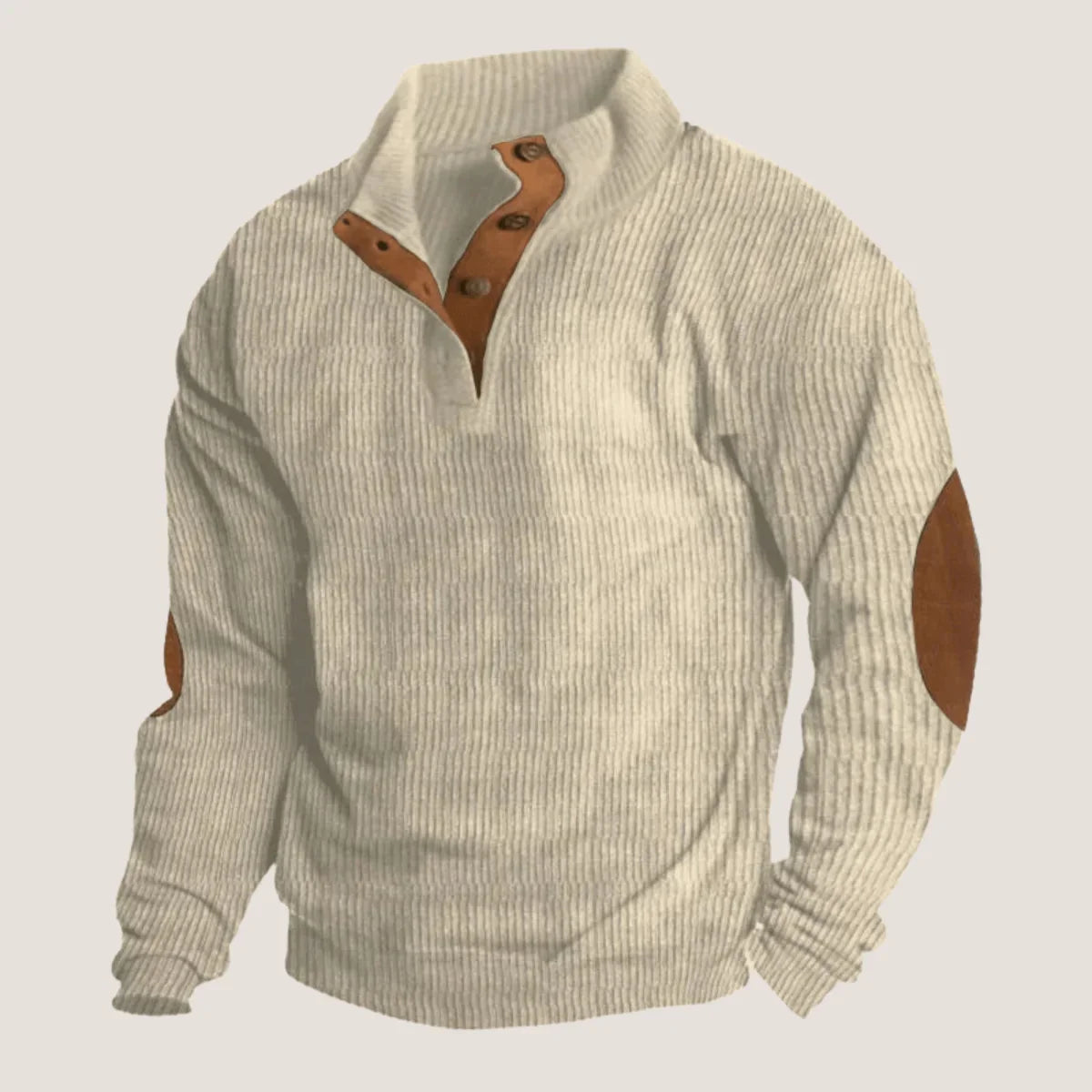 Men's Ribbed Sweater with Elbow Patches