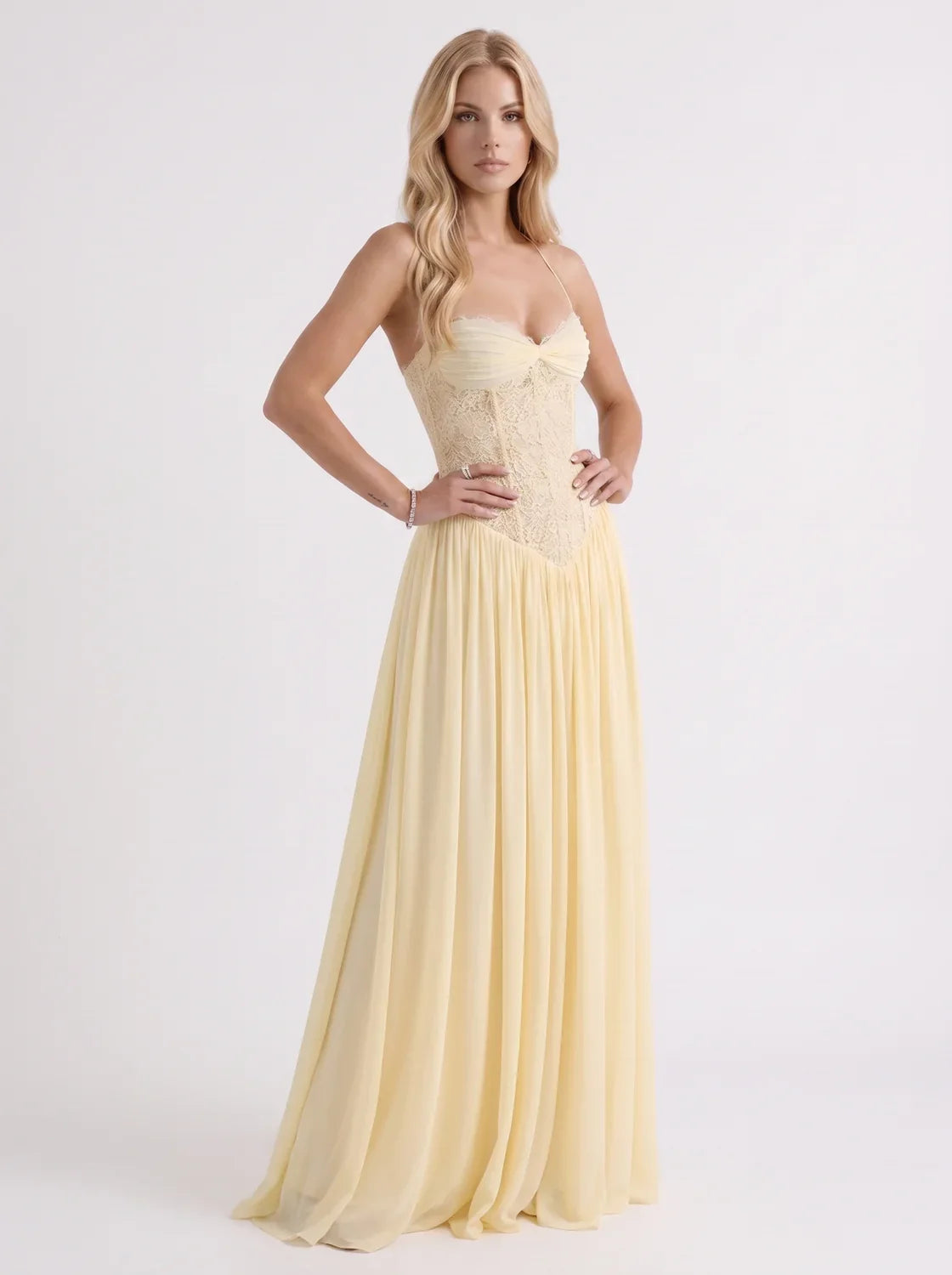 Isabella | Lace Maxi Dress with Corset Bodice