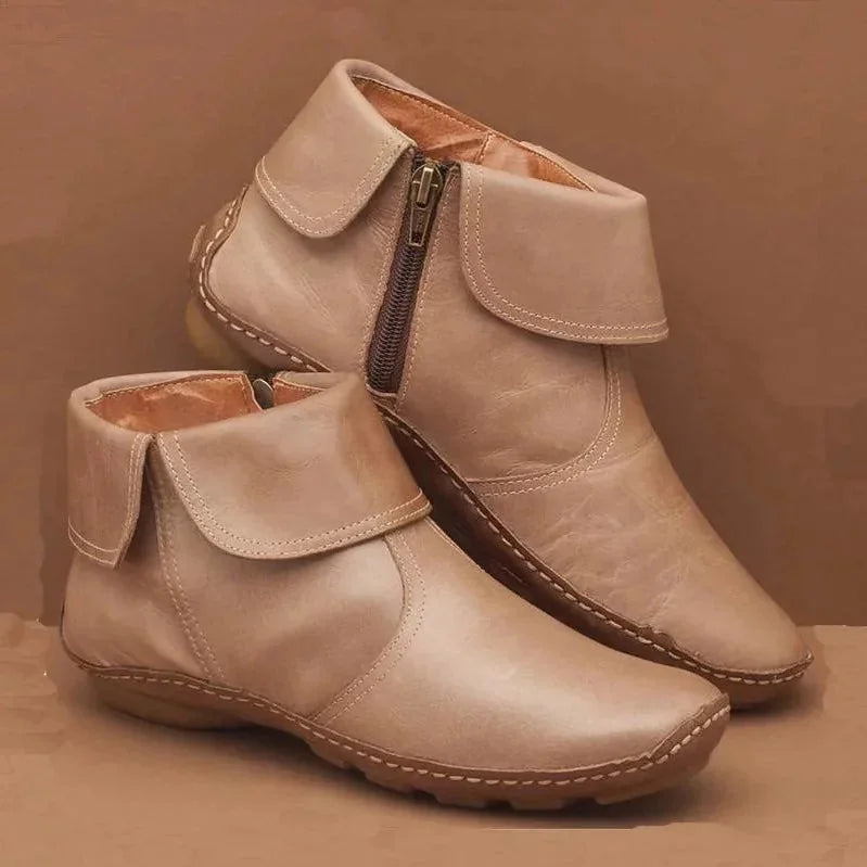 Mirelda | Fold-Over Ankle Boots Slip-On