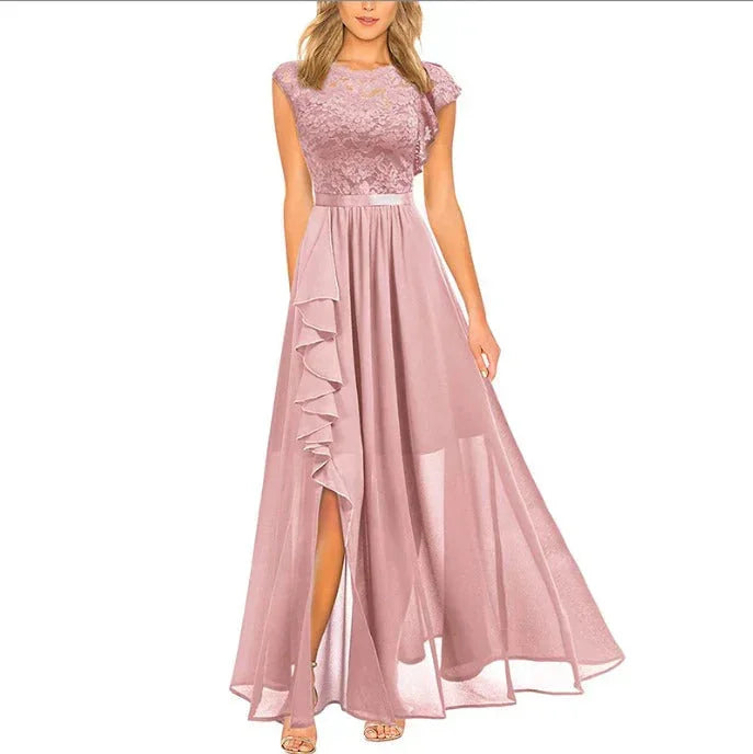 Calista | Lace Ruffle Maxi Dress A-Line