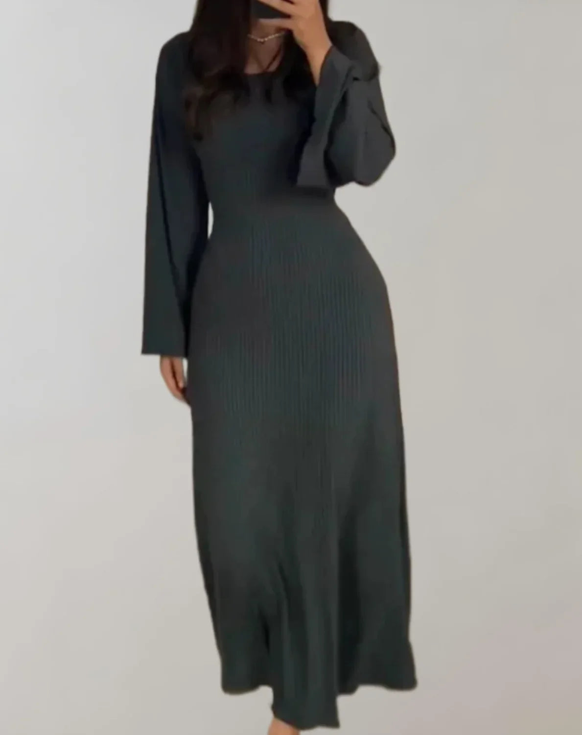Sweater Dress – Black Bell Sleeve Maxi